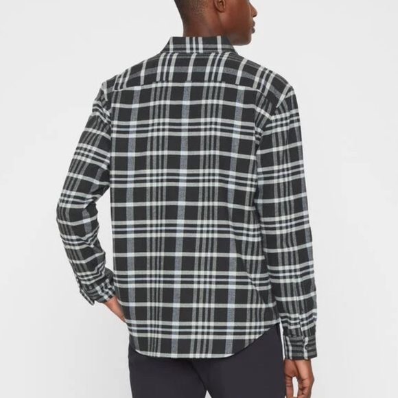 Club Monaco Long Sleeve Open Plaid Flannel Shirt - Picture 3 of 10